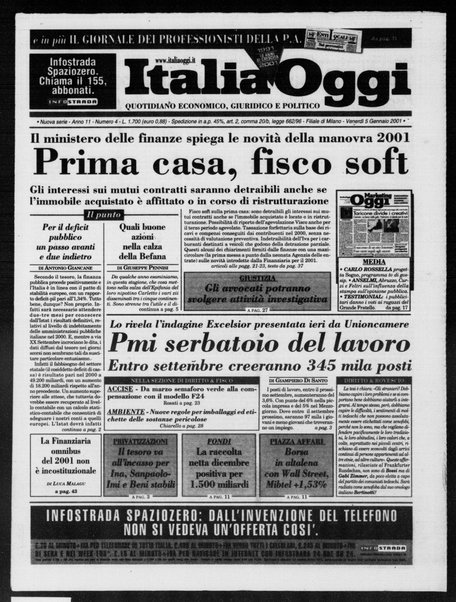 Italia oggi : quotidiano di economia finanza e politica